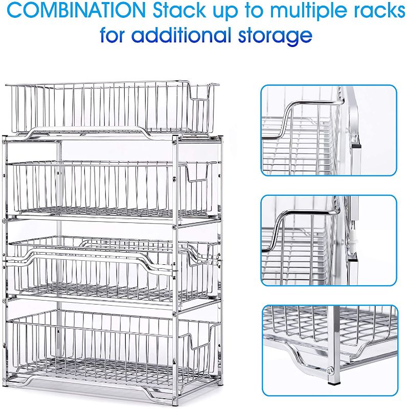 Photo 1 of  Stackable 2-Tier Under Sink Cabinet Organizer with Sliding Storage Drawer
