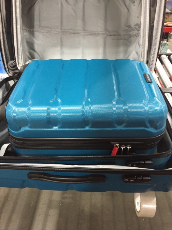 Photo 4 of Samsonite Omni PC Hardside Expandable Luggage with Spinner Wheels, Caribbean Blue, 3-Piece Set (20/24/28)
