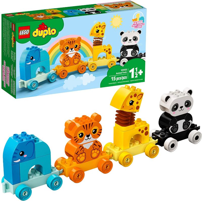 Photo 1 of LEGO DUPLO My First Animal Train 10955 Pull-Along Toddlers’ Animal Toy with an Elephant, Tiger, Giraffe and Panda, New 2021 (15 Pieces)
