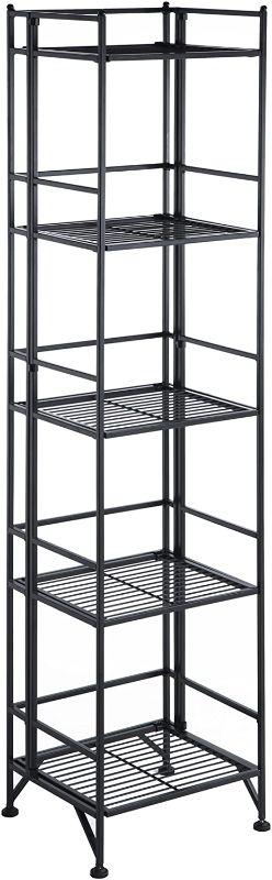 Photo 1 of Convenience Concepts Xtra Storage 5 Tier Folding Metal Shelf, Black
