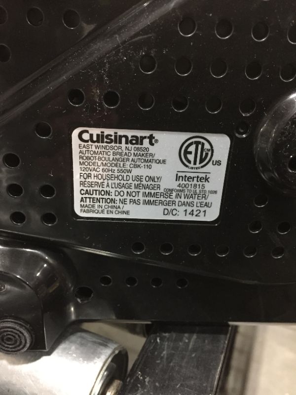 Photo 1 of Cuisinart Bread Maker, Up To 2lb Loaf, New Compact Automatic
