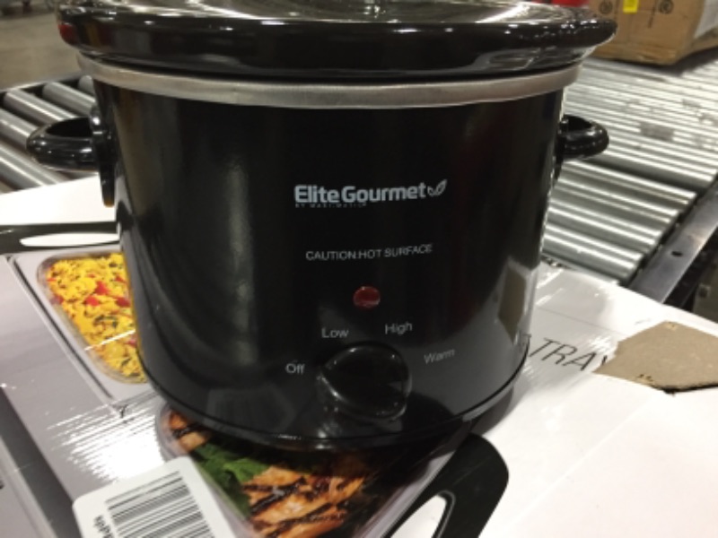 Photo 3 of Elite Gourmet MST-350B Electric Oval Slow Cooker, Adjustable Temp, Entrees, Sauces, Stews & Dips, Dishwasher Safe Glass Lid & Crock (3.5 Quart, Black)
