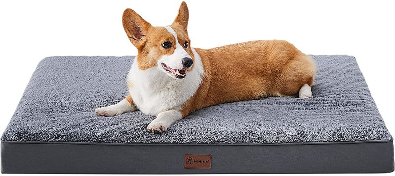 Photo 1 of Egg-Crate Foam Dog Bed with Removable Waterproof Cover, Pet Bed Machine Washable, Size: 35 x 22 x 3 inch

