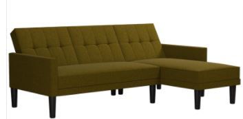 Photo 1 of DHP Haven Small Space Sectional Sofa Futon in Green Linen
BOX 1 OF 2