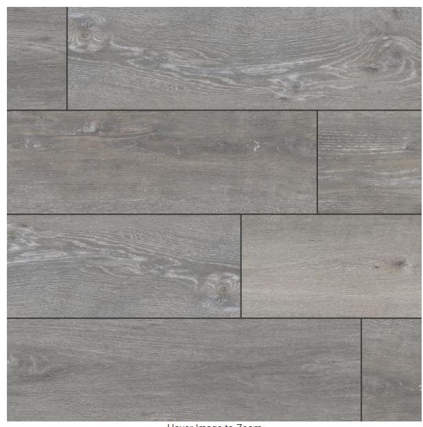 Photo 1 of Aubrey Sea Isle 60 in. W x 9 in. Gray Rigid Core Click Lock Luxury Vinyl Plank Flooring (22.44 sq. ft./case)
