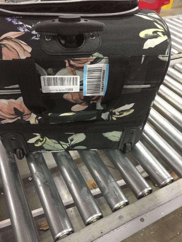 Photo 5 of BEBE Women's Valentina-Wheeled Under The Seat Carry-on Bag, Black Floral, One Size
