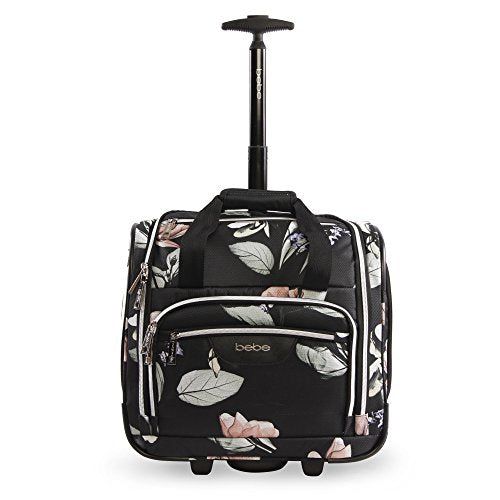 Photo 1 of BEBE Women's Valentina-Wheeled Under The Seat Carry-on Bag, Black Floral, One Size
