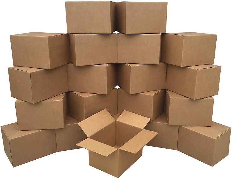 Photo 1 of Amazon Basics Cardboard Moving Boxes - 20-Pack, Medium, 18" x 14" x 12"
