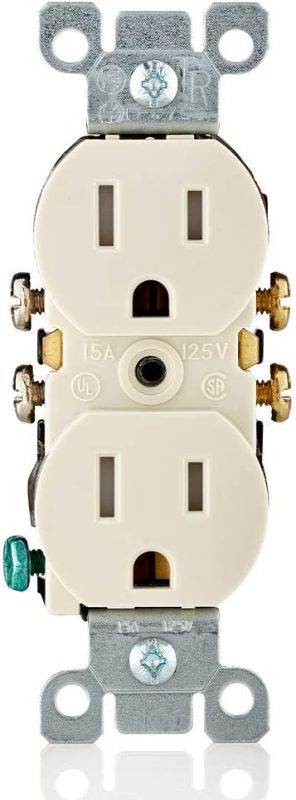 Photo 1 of Leviton T5320-TMP 15 Amp 125V Tamper Resistant Duplex Receptacle (10 Pack), Light Almond
