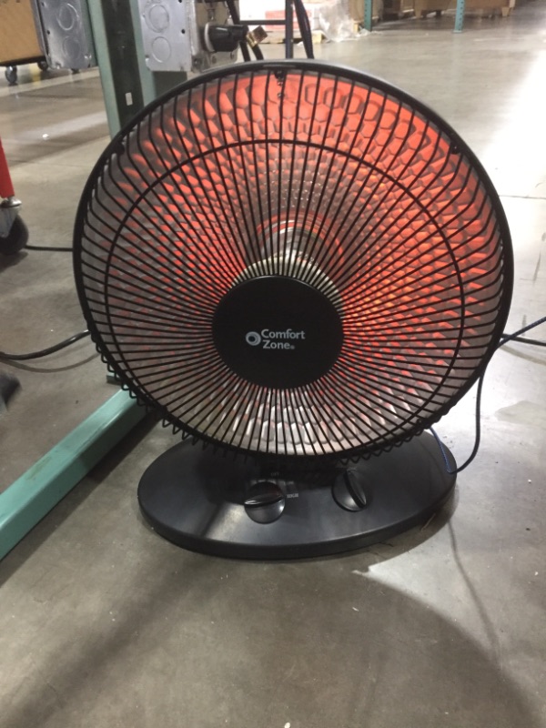 Photo 1 of Comfort Zone CZ998 Electric Oscillating Radiant Dish Heater with Adjustable Tilt, Black
