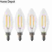 Photo 1 of Feit Electric 40-Watt Equivalent B10 E12 Candelabra Dimmable Filament CEC Clear Glass Chandelier LED Light Bulb Bright White (4-Pack)
