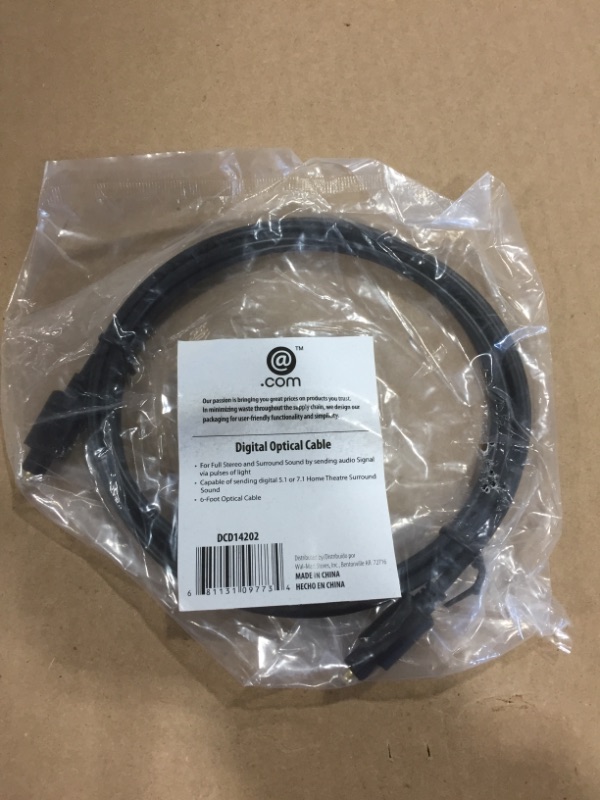 Photo 2 of Atlantic TOSLINK, 6 ft. Digital Audio Optical Cable

