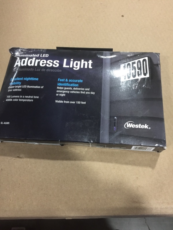 Photo 2 of Westek SL-ALWR Address Light Led Wired LT, 5.125Hx 10"W x 1"D, Black
