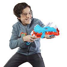 Photo 1 of NERF DinoSquad Tricera-Blast Dart Blaster, Break-Open 3-Dart Loading, 12...
