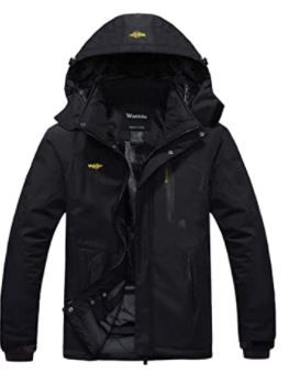 Photo 1 of Wantdo Men's Mountain Waterproof Ski Jacket Windproof Rain Jacket Winter Warm Hooded Coat
