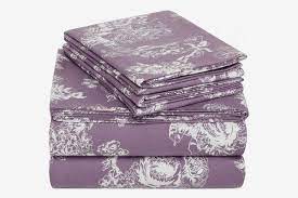 Photo 1 of Amazon Brand – Pinzon Cotton Flannel Bed Sheet Set - , Floral Lavender
