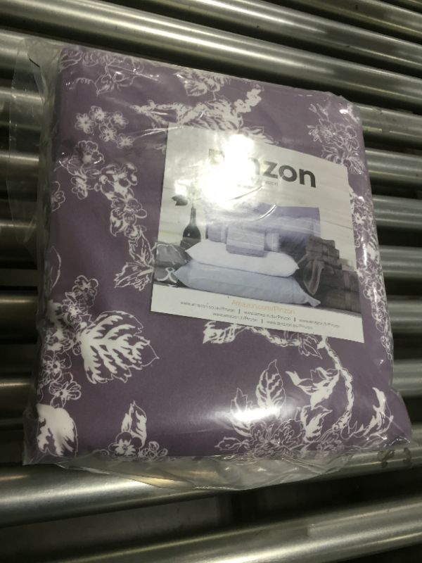 Photo 2 of Amazon Brand – Pinzon Cotton Flannel Bed Sheet Set - , Floral Lavender
