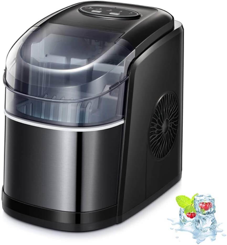 Photo 1 of Antarctic Star Black Ice Maker Mini Ice Maker 9 Cubes in 6-8 Minute|Portable Ice Cube Maker| Domestic Use
