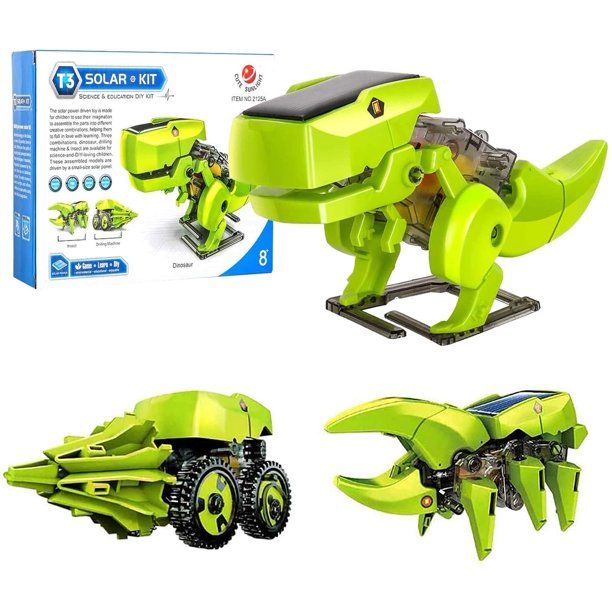 Photo 1 of 3-in-1 Science Robot Building Kit Build Toys STEM Solar Power Dinosaur T-Rex Transforming Robots Discovery Educational Learning DIY Kid Engineering Robotics Projects Robotic Experiment Toy
