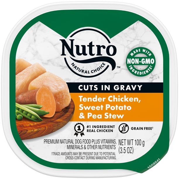 Photo 1 of Nutro Grain Free Cuts In Gravy Wet Dog Food Tender Chicken, Sweet Potato & Pea Stew - 3.5oz--- BEST BY MAY-13-2023