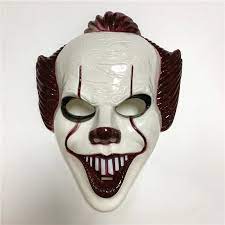 Photo 1 of 2021 Movie Stephen King's It Joker Pennywise Mask Full Face Horror Clown Cosplay Mask Halloween Party Costume Props-- 2PACK
