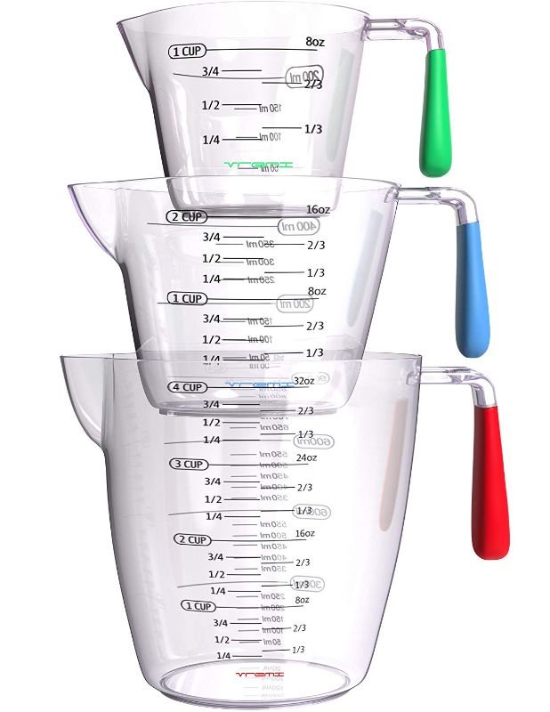 Photo 1 of 3-Piece Measuring Cup Set With Handle Anti-Scalding Cup,Thickened Measuring Cup Measuring Water Cup For Home Kitchen (Part number: SaD2w71978)
