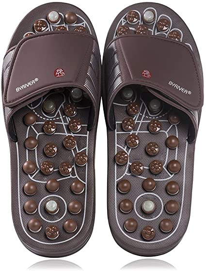 Photo 1 of BYRIVER Acupressure Foot Massage Mat, Reflexology Tools , Spiky Ball Roller Therapy Sandals Shoes Slippers, Relief Muscle Fatigue, Sciatica, Heel, Lower Back Pain (03L)xl
