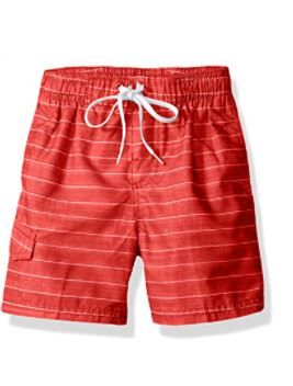 Photo 1 of Kanu Surf Boys' Line Up Quick Dry UPF 50- Beach Swim, Dominica Red, Size Large 14-16