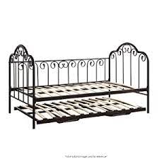 Photo 1 of DG Casa Salem Metal Platform Daybed Frame with Trundle and Full Wooden Slats, Box Spring Not Required --- black --- mox 2 of 2