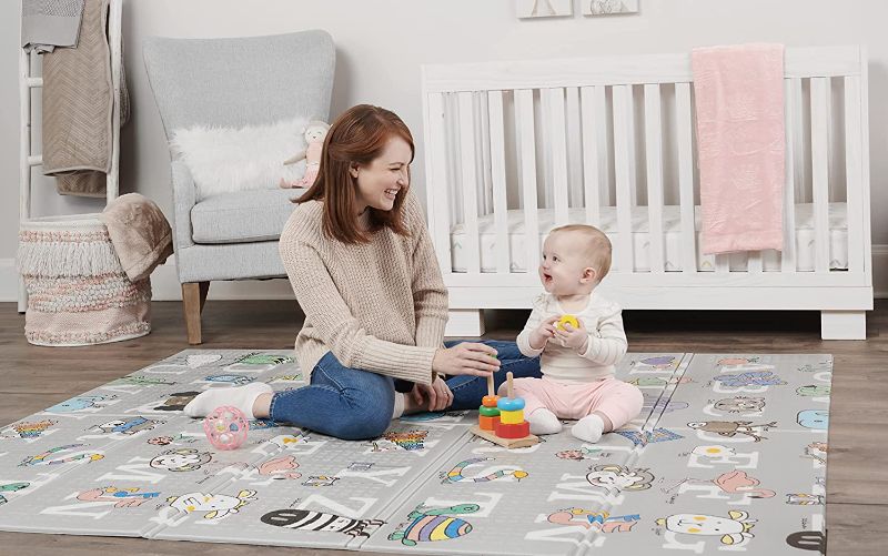 Photo 1 of Regalo Sensory & Learning My Play Mat, Foldable & Reversable, Waterproof, Bonus Kit, Includes Travel Case with Carry Strap, Grey, Extra Large
