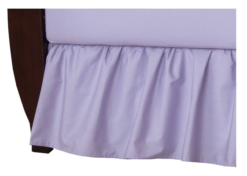Photo 1 of American Baby Company 100% Natural Cotton Percale Ruffled Crib Skirt, Lavender, Soft Breathable, for Girls , 13.5 Inch (Pack of 1)