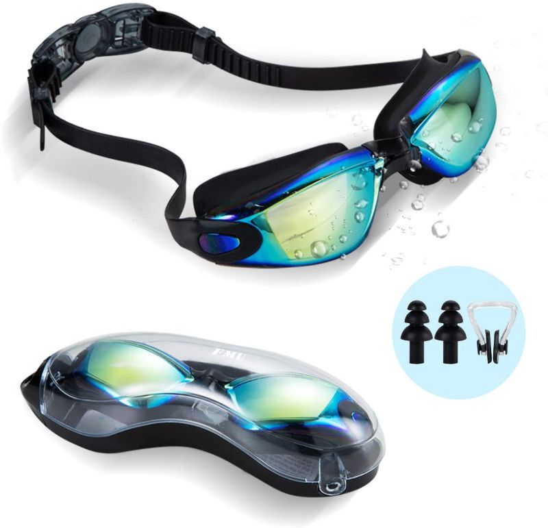 Photo 1 of 2pk Gaslen Swim Goggles, No Leaking Anti Fog UV Protection Triathlon Swim Goggles with Nose Clips
