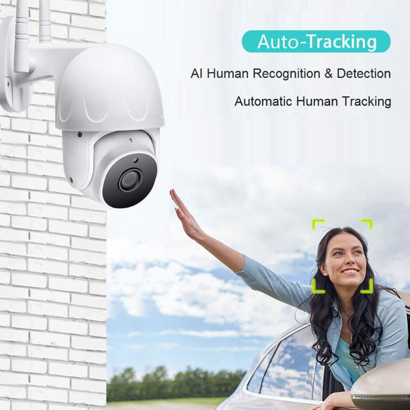 Photo 1 of 1080P WiFi PTZ IP Camera, Auto Tracking, Speed Dome Security Wireless Cam, AI Human Recognition Motion Detection, Two-Way Audio, Night Vision
