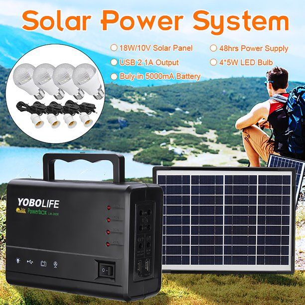 Photo 1 of Charging Mode Rechargeable Solar Power Panel Generator Storage LED Light