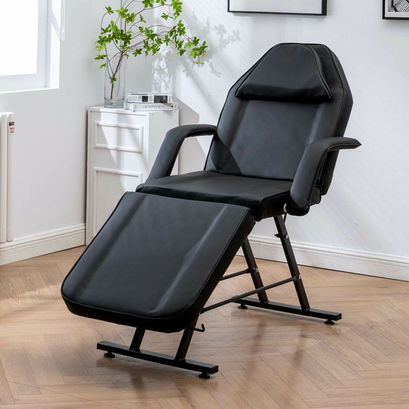 Photo 1 of Beauty Salon Massage Table Bed Folding Therapy SPA Bed Facial Tattoo Chair Black
