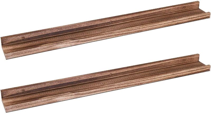 Photo 1 of AZSKY Rustic Picture Wall Ledge for Photo Frames, Country Style?Floating Wall Shelf, Set of 2(Solid Pine Wood, 24 Inches) (36)