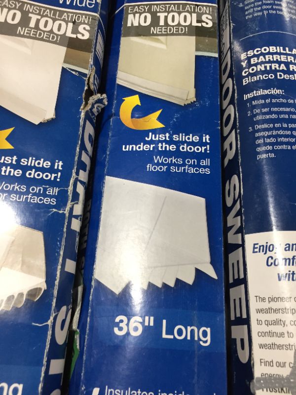 Photo 2 of 7 Pack Frost King UDB77W Thermoplastic Slide-On Door Bottom, 1-3/4In Wide x 36In Long, Various Colors White, Brown, Clear