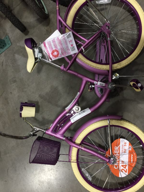 Photo 3 of Huffy 24" Nel Lusso Girls' Cruiser Bike, Purple Satin