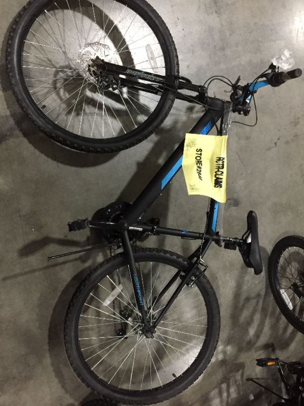 Photo 2 of Kent 26 In. Northpoint Men's Mountain Bike, Black/Blue front tire damaged