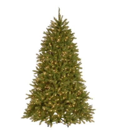 Photo 1 of 7.5 ft. Dunhill Fir Hinged Artificial Christmas Tree with 700 Low Voltage Dual (Soft White/ Multicolor) Color LED lights