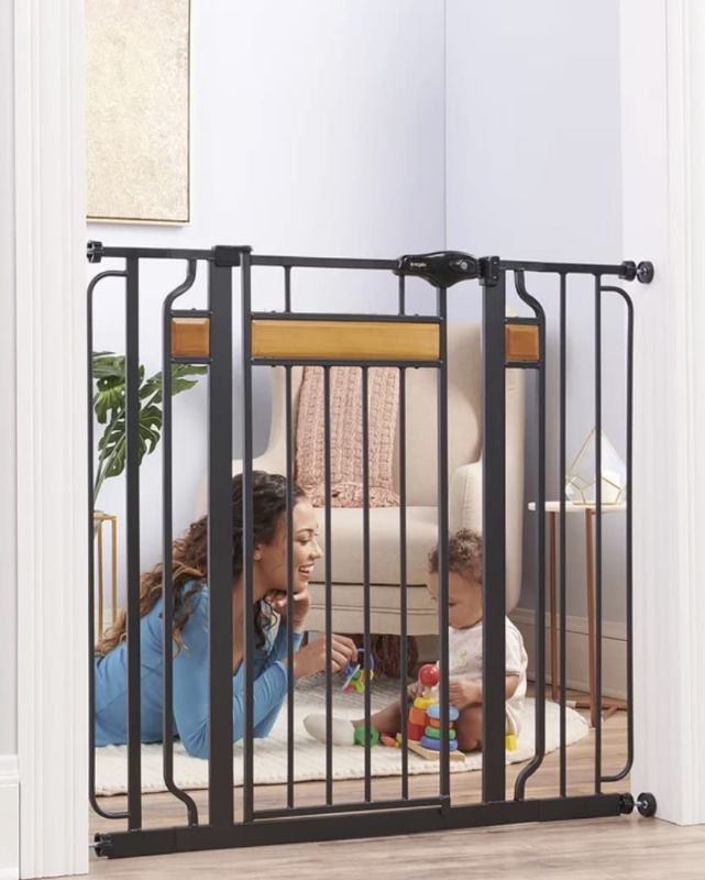 Photo 1 of 41" Black Metal Easy Step Extra Tall Walk-Through Gate