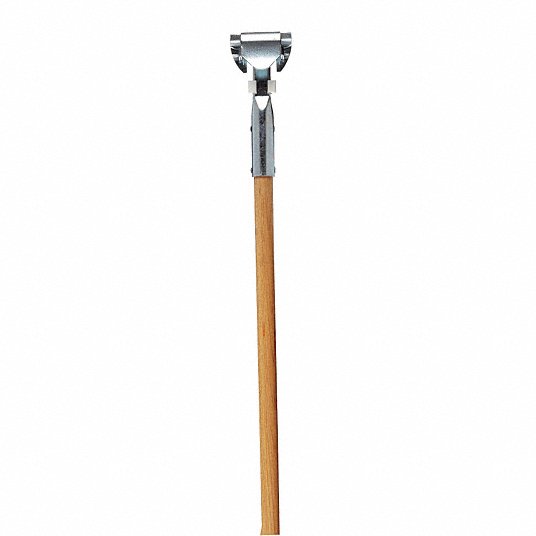 Photo 1 of Dust Mop Handle, Clip On Mop Connection Type, Natural, Wood, 60 in Handle Length
