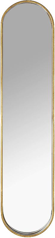 Photo 1 of Amazon Brand - Rivet Modern Oval Hanging Mirror, 39"H, Gold
