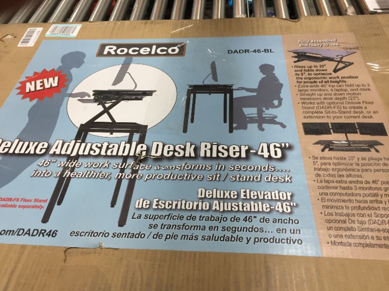 Photo 1 of DADR-46 Height Adjustable Sit to Standing Desk Riser and Converter 46", Black
