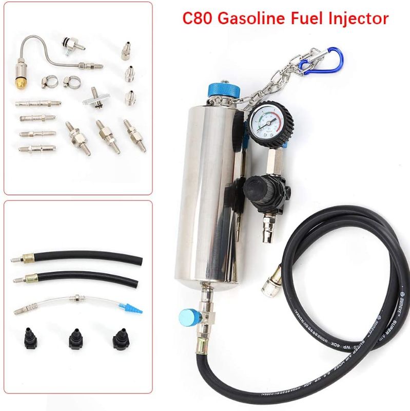 Photo 1 of C80 Non-Dismantle Gasoline Auto Fuel Injector Cleaner Kit and Tester for Petrol EFI Throttle Car 600ML Tank 140PSI Throttle Cleaner
