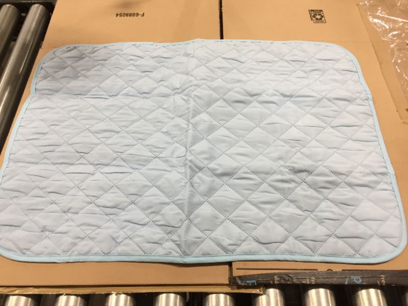 Photo 1 of 18" x 26" baby blue changing blanket 