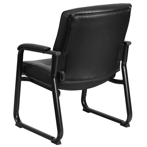 Photo 1 of Delacora Ff-Go-2136 39-1/4" Leathersoft Mid Back Accent Chair - Black

