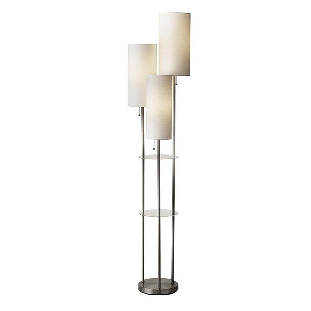 Photo 1 of Adesso Trio Floor Lamp in Stainless Steel Finish Color
