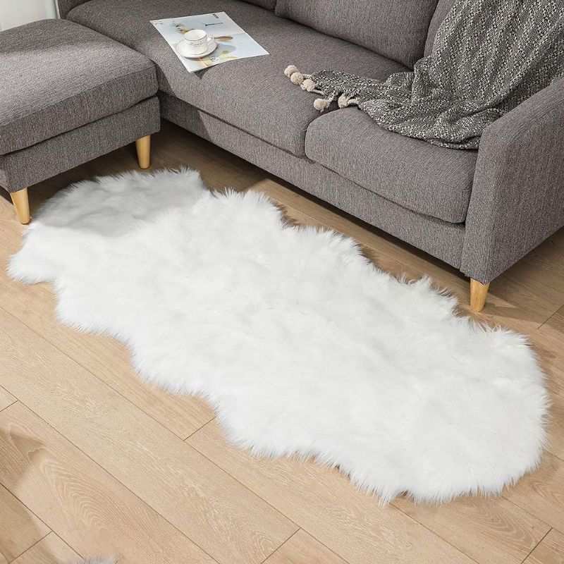 Photo 1 of Faux Fur Sheepskin Rug  Faux Fleece Fluffy Area Rugs Anti-Skid Carpet for Living Room Bedroom Sofa 