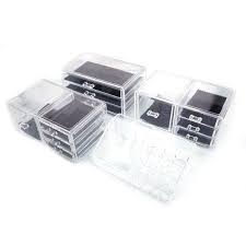 Photo 1 of 6 in. x 16 in. x 9 in. SF-1122-10 Transparent Plastic Cosmetics Storage Drawer Set (4-Piece)
